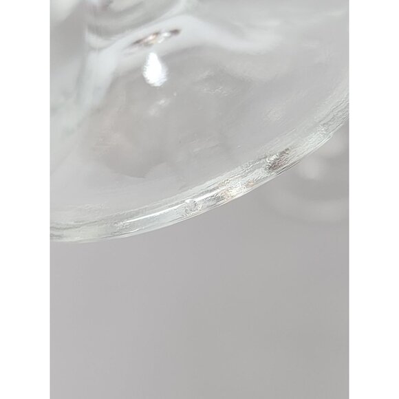 Set Of 4 Vintage Clear Glass Goblets‎ With Gold Trim & Textured Leaf Design - Picture 7 of 9